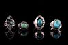 Navajo Old Pawn Sterling Turquoise Ring Collection