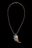 Navajo Silver & Turquoise Bear Claw Necklace