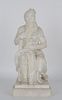 Carved Alabaster Seated Moses Figure