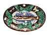* A French Palissy Style Trompe L'oeil Oval Platter Width 16 inches.