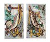 * A Pair of Palissy Style Trompe L'Oeil Wall Plaques 24 1/8 x 13 3/4 inches.