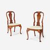A Pair of Queen Anne Walnut Veneered Side Chairs, Early 18th century