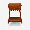 A George III or Federal Inlaid Mahogany Sewing Stand with Splayed Legs, Circa 1800
