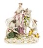 * A Meissen Porcelain Figural Group Height 9 1/4 inches.