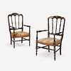 A Near Pair of Victorian Lacquer Child's Chairs, Second half 19th century