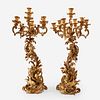 A Fine and Large Pair of Louis XV Style Ormolu Seven-Light Candelabra, Third quarter 19th century