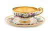 * A Sevres Porcelain Teacup and Saucer Diameter of saucer 5 7/8 inches.