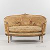 Louis XVI-style Aubusson-type Upholstered Giltwood Canape