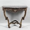 Rococo-style Marble Top Console Table
