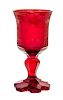 * A Bohemian Etched Glass Pokal Height 8 3/4 inches.