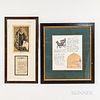 Two Framed Reproduction Letters Including C.M. Russell and Horace Greely