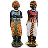(2 Pc) Pair of Italian Majolica Glazed Blackamoor Figures