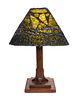 * A Leaded Peridot-in-Matrix Table Lamp Height overall 21 1/4 x width of shade 13 1/2 inches.