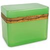 French Green Opaline Glass Box
