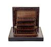* An Hermes Alligator Humidor Height 3 x width 7 3/4 x depth 6 1/4 inches.