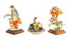 Three Royal Worcester Porcelain Models of Birds Height of larger phoebe 9 1/4 inches.