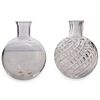 (2 Pc) Pair of Baccarat Crystal Flower Vases