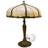 Art Nouveau Slag Glass Lamp