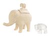 * Two Elephant-Form Decorative Articles Height of tallest 12 inches.