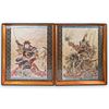 (2 Pc) Japanese Painted Warrior Scrolls