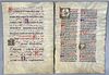 Two Antiphonary Leaves, Historiated Initials
