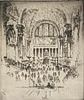 Joseph Pennell Etching, 'The Marble Hall, Pennsylvania Station'