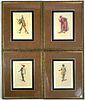 Four Framed Commedia Dell'Arte Figures