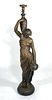 Plaster Figural Floor Lamp, Rebecca at the Well