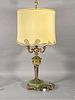Green Onyx and Bronze Table Lamp