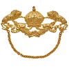 Mariam Haskell Lion and Crown Brooch