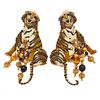 Pair of Lunch at the Ritz "Black Tie Tiger" Earrings