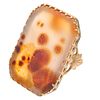 Dendritic Agate, 14k, 10k Yellow Gold Ring