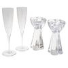 Pair of Baccarat Crystal Flutes and Candle Holders