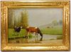 Clinton Loveridge Impressionist Cows Painting
