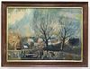 WWII Air Raids Over England WC Painting