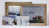 4 Impressionist Nautical Maritime Harbor Paintings