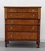 19C New England Country Sheraton Maple Chest