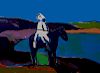 Fritz Scholder  'Indian at the Lake, State II (Tamarind 77-613a)'