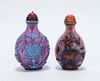 2 Chinese Qing Dynasty Peking Glass Snuff Bottles