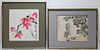 2PC Japanese Squirrel & Insect Woodblock Prints