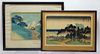 2PC Utagawa Hiroshige Landscape Woodblock Prints