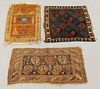 3 Small Middle Eastern Geometric Entry Carpet Rugs