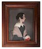 Ohio Portrait of Cynthia Hine by Itinerant Artist Jasper Miles (1782-1849) 