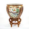 Large Chinese Porcelain Planter With Stand