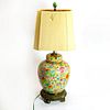 Vintage Oriental Double Fixture Floral Lamp
