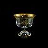 6 Vintage Glass Pedestal Bowls, Gold Rim With Monogram