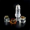 4 Antique Glass/Crystal Vanity Containers