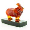 Daum France Pate De Verre Glass Figurine, Hippopotamus