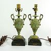 Pair Of Vintage Bronze Double Handled Lamps