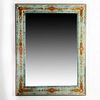 Large Vintage Reverse Painted Glass Wall Mirror